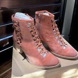 NIB REBELS -  Coral Suede Leather Bootie